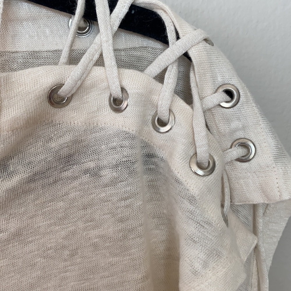 ⚪️ IRO Linen Lace Sleeve Top - Picture 5 of 10